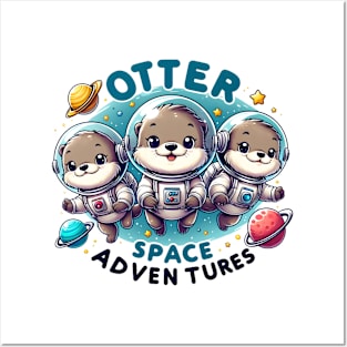 Otterly Stellar: 'Otter Space Adventures' Illustration Posters and Art